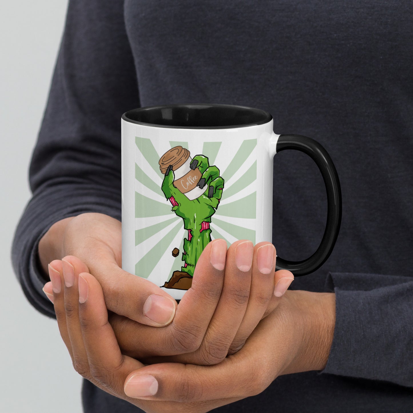 Zombie Needs Coffee - Mug with Color Inside